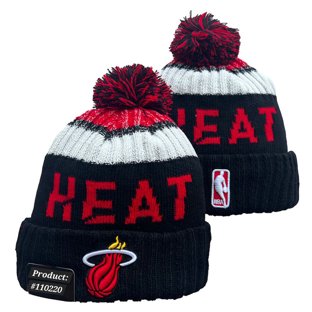 NWT Miami Heat Basketball Sports Knit NBA Beanie‎ Fleece Lining OSFA Unisex